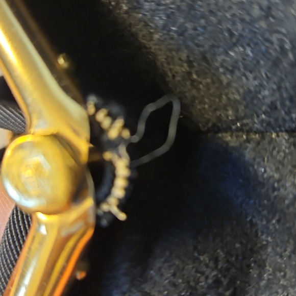 Vintage Black Purse With A Gold Hardware - Picture 7 of 8